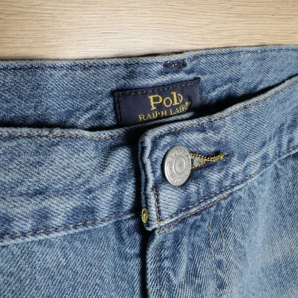 Polo Ralph Lauren Jeans Mens 44x30 Light Wash Varick Slim Straight Denim Pants - Picture 4 of 10